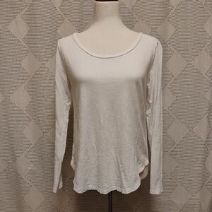 Loft Vintage Soft Women's Classic White Long Sleeve Top Size Medium